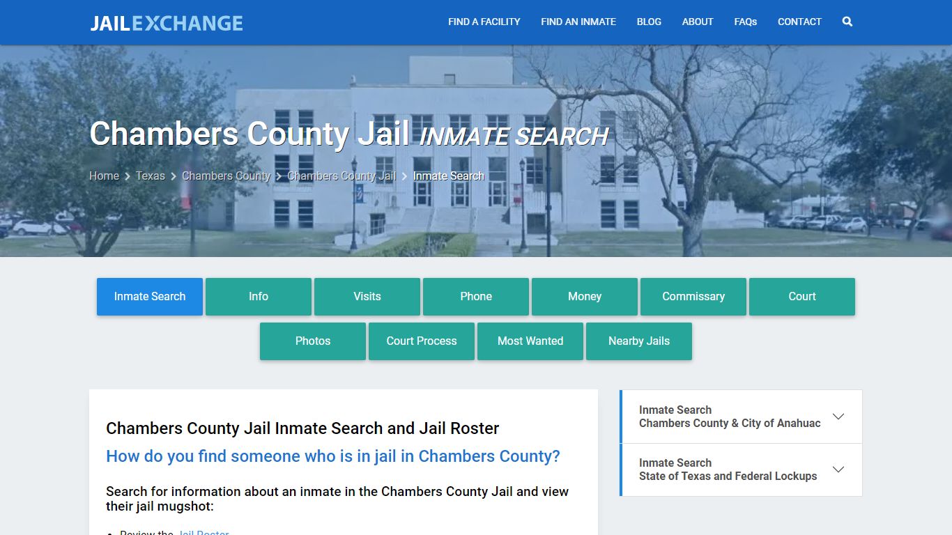 Chambers County Jail Inmate Search - Jail Exchange